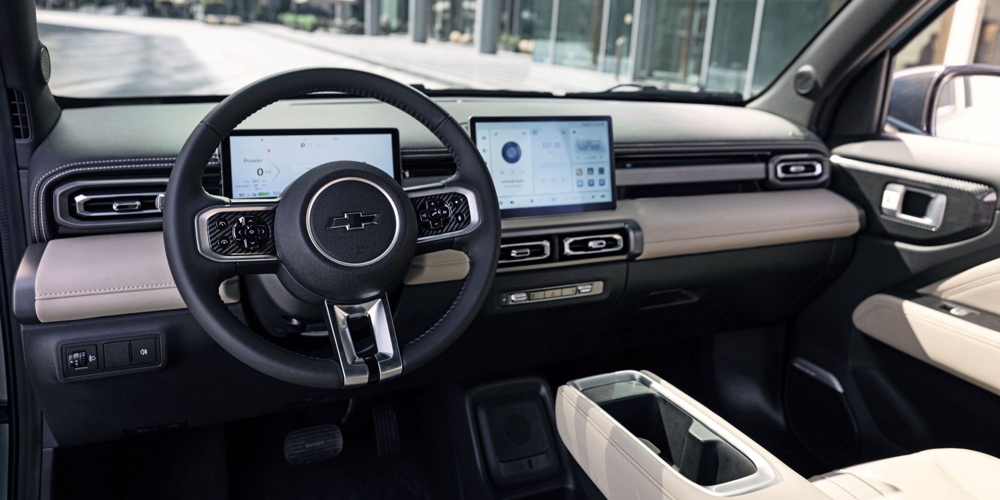 Interior del Spark EV con pantalla digital